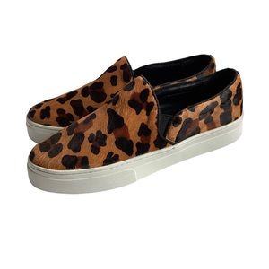 Schutz Leopard Pony Hair Slip On Sneakers